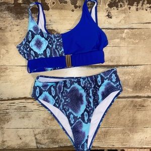 Blue Snakeskin Bikini